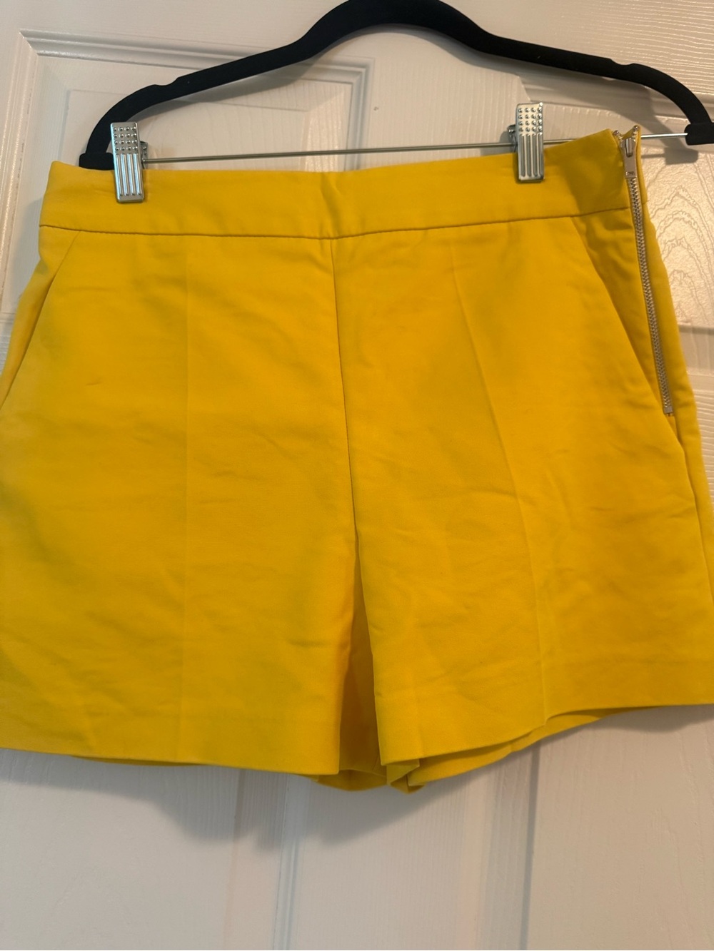 Zara Yellow High-Waist Tailored Shorts